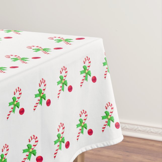 Nappe Sucre de canne rouge et blanc avec bal de Noël (In Situ)