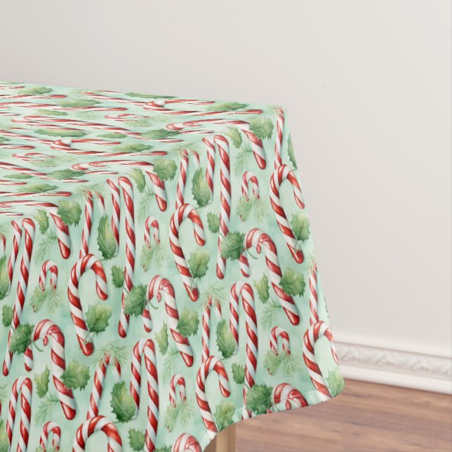 Nappe Sucres de canne de Noël couleur rouge vert classiq (In Situ)