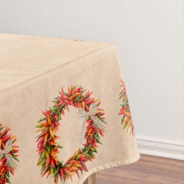 Nappe Sud-ouest du Chili Ristra Wreath Border sur Adobe  (In Situ)
