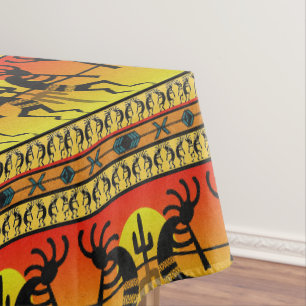 Nappe Sud-Ouest Kokopelli Motif Jaune Et Rouge