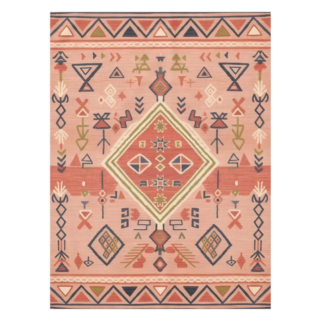 Nappe Sun-Kissed Hand-Drawn Moroccan Tribal Art (Devant)