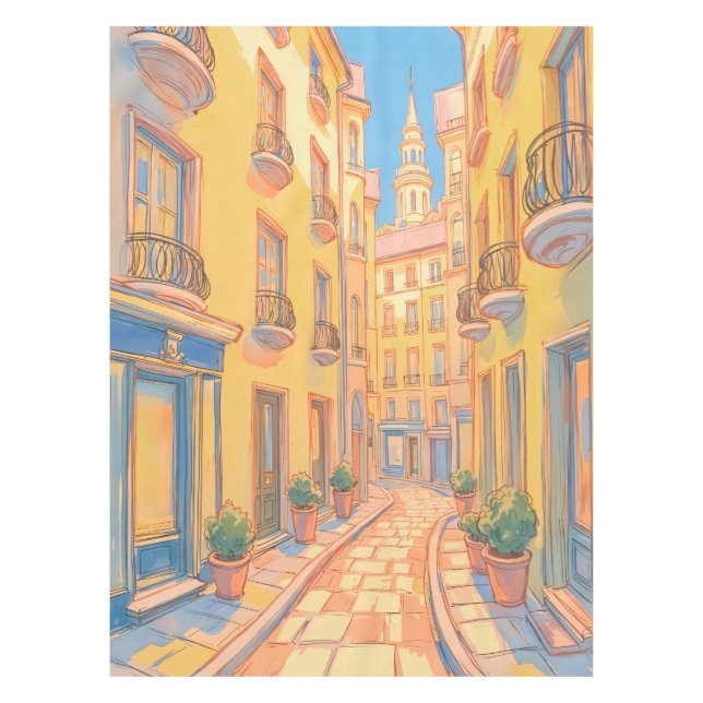 Nappe Sunny European Street Architecture confortable Art (Devant)