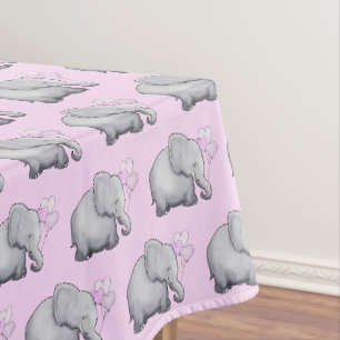Nappe Superbe infirmière Baby shower des éléphants roses