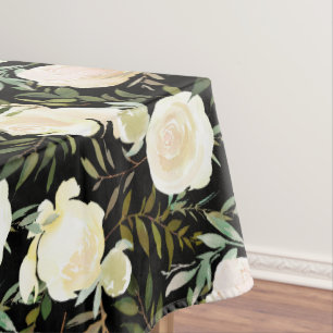 Nappe Superbe Vanille Roses blanches Monogramme personna