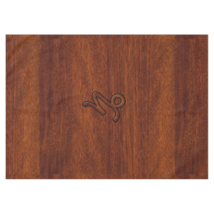 Nappe Symbole Capricorne moderne en Mahogany Style impri