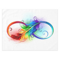 Symbole d'infini avec plume arc-en-ciel