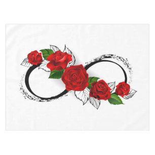 Nappe Symbole d'infini avec roses rouges