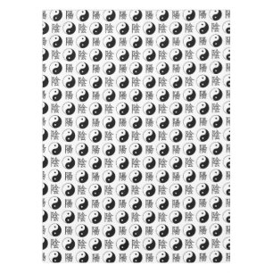 Nappe SYMBOLE YINyang Blanc Motif chinois