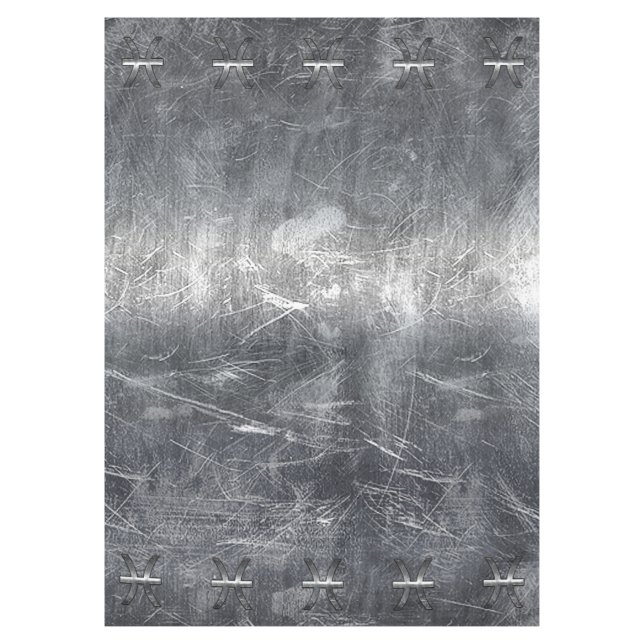 Nappe Symbole zodiaque Pisces en Acier Grunge Imprimer (Devant)