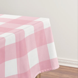 Nappe Table Motif en tableau rose et blanc