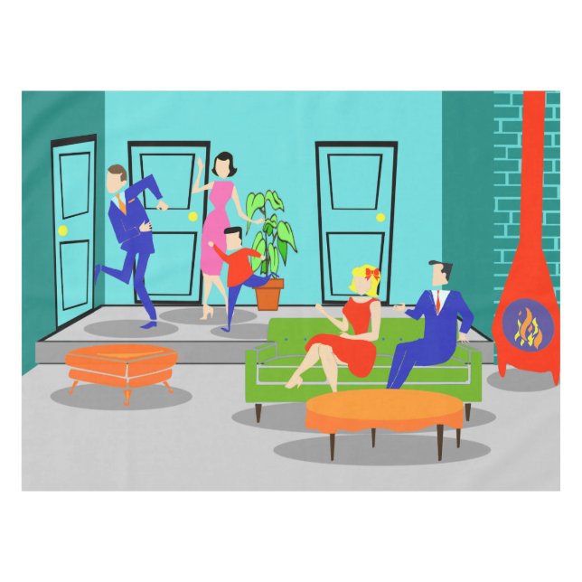 Nappe Table Retro Classic Television (Devant (Horizontal))