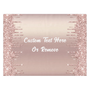 Nappe Table rose Parties scintillant or avec texte perso