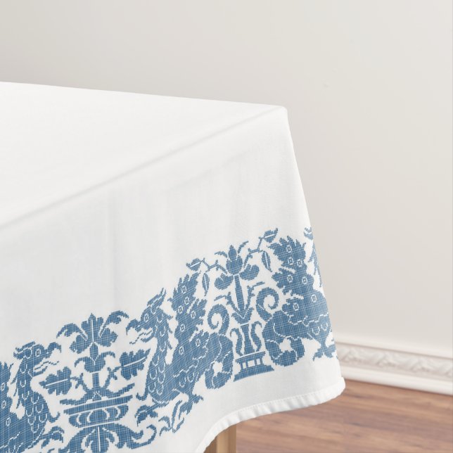 Nappe Table Wyverns médiévale/Renaissance, 52 po x 70 po (In Situ)