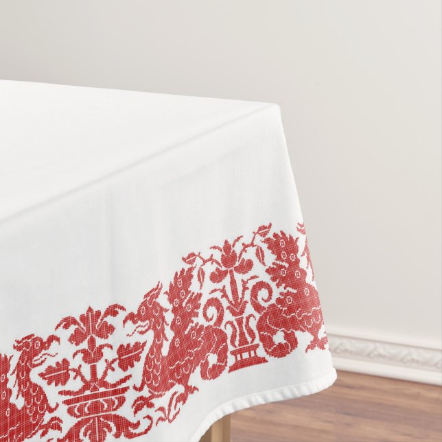 Nappe Table Wyverns médiévale/Renaissance, 52 po x 70 po (In Situ)
