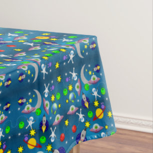Nappe Tablecloth Spaceshies Aliens étoiles