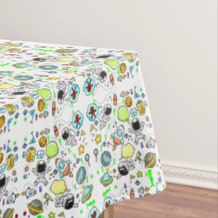 Nappe Tablecloth Spaceshies Aliens étoiles