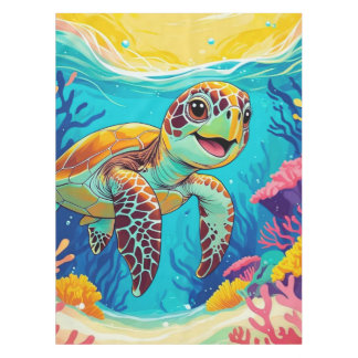 Nappe Tapis de table tortue Boho australien | Ensoleillé