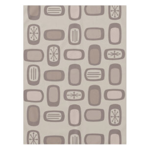 Nappe Taupe Rectangles arrondies MCM du milieu du siècle