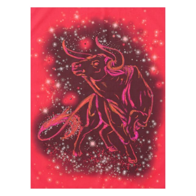 Nappe Taureau Rouge À La Nuit étoilée (Devant)