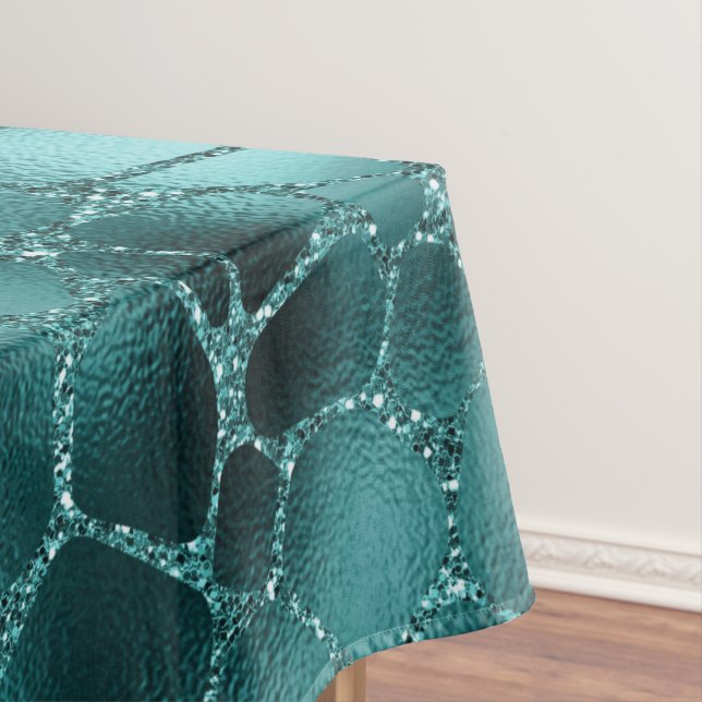 Nappe Teal ombre Glam Glitter Giraffe Spots (In Situ)