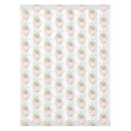 Nappe Teapot rose avec Fleurs et Papillons Motif