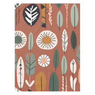 Nappe Terracotta Fleur sauvage Rustic Boho Décor Printem