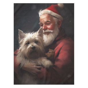 Nappe Terrier Cairn avec le Père Noël Noël Festif
