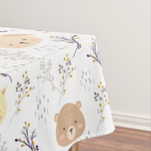 Nappe Tête D'Animal Adorable Et Motif Floral