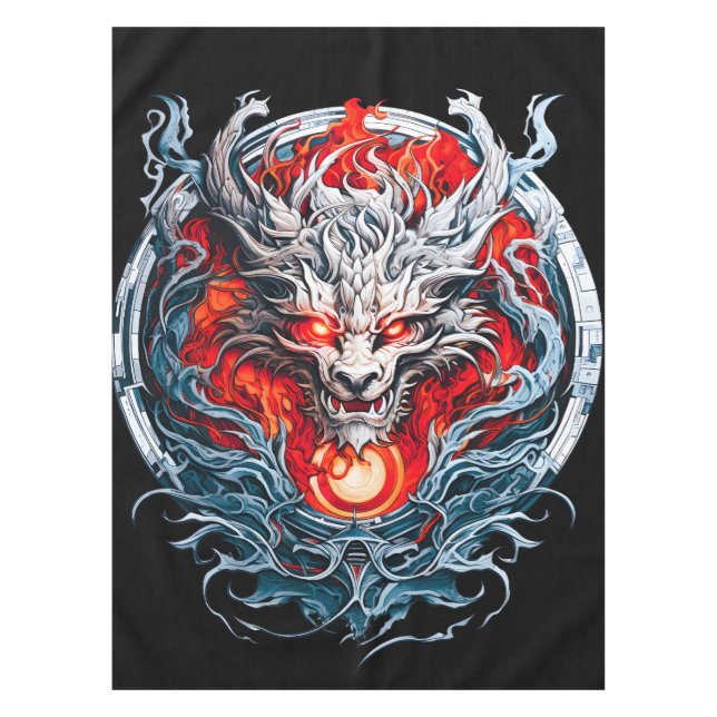 Nappe Tête de dragon mythique de la flamme rouge (Devant)