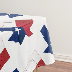 Nappe TEXAS Drapeau Carte Stylé Patriotique Géométrique