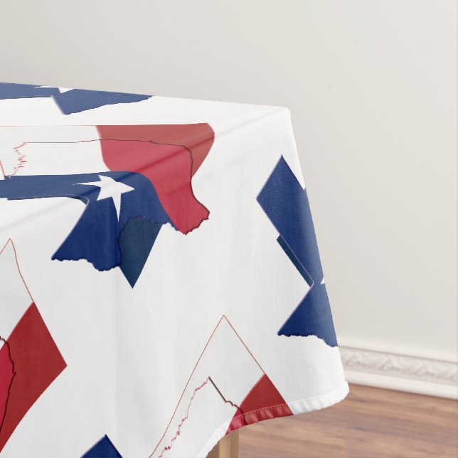 Nappe TEXAS Drapeau Carte Stylé Patriotique Géométrique (In Situ)