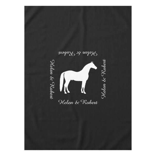 Nappe Texte personnalisable élégant de cheval blanc (Devant)