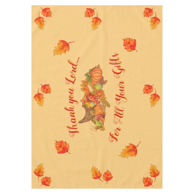 Nappe Thanksgiving Cornucopia"Merci Lord"Nappe (Devant)