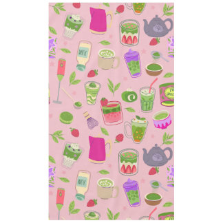 Nappe thé matcha rose smoothie aux fraises