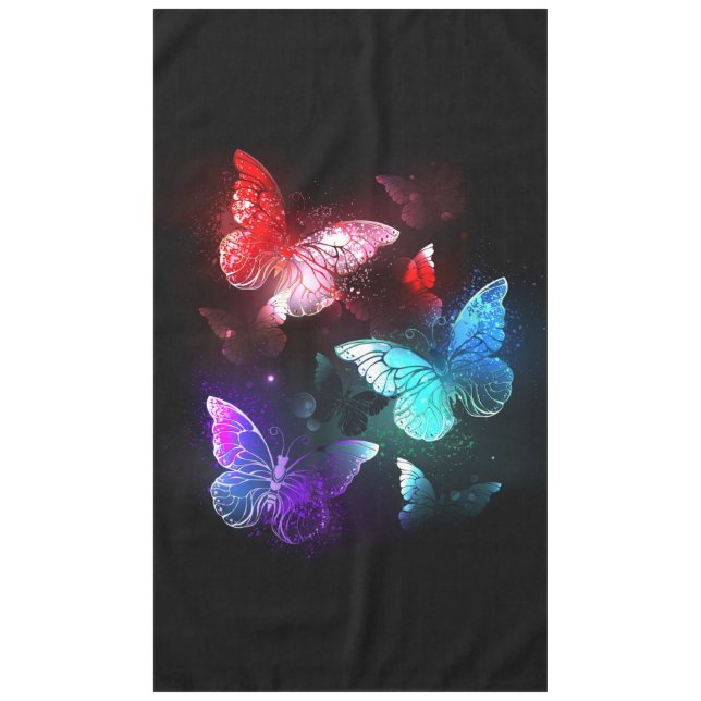 Nappe Three Glowing Butterflies on night background (Devant)