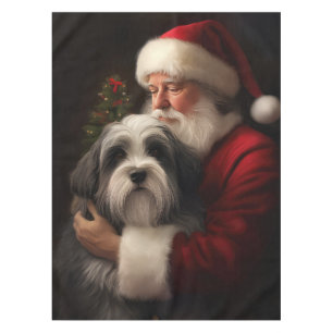 Nappe Tibetan Terrier Père Noël Festif Noël 