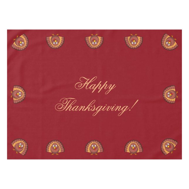 Nappe Tissu de table d'action de grâces rouge personnali (Devant (Horizontal))