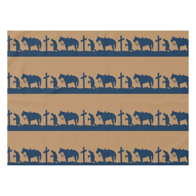 Nappe Tissu de table de prière des cowboys occidentaux (Devant (Horizontal))