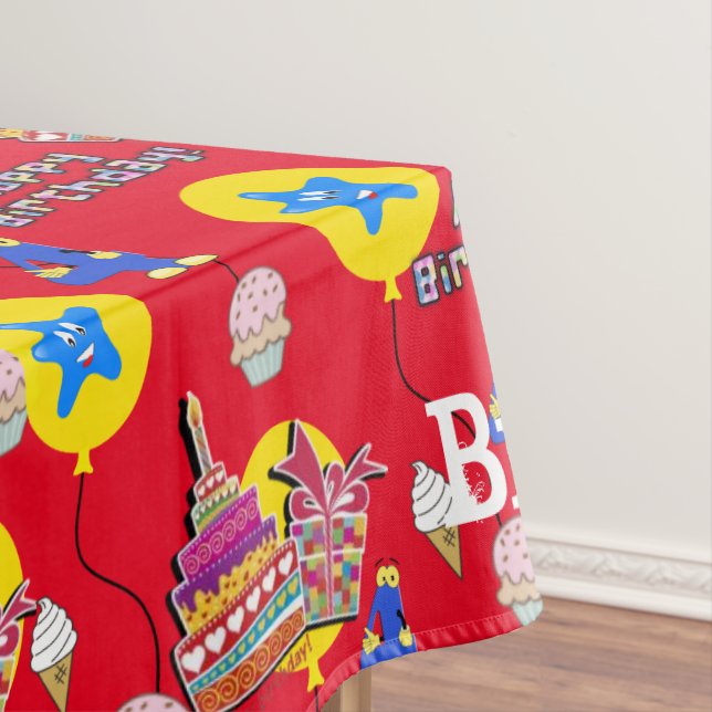 Nappe Tissu de table, Joyeux 4e anniversaire, #4 rouge (In Situ)