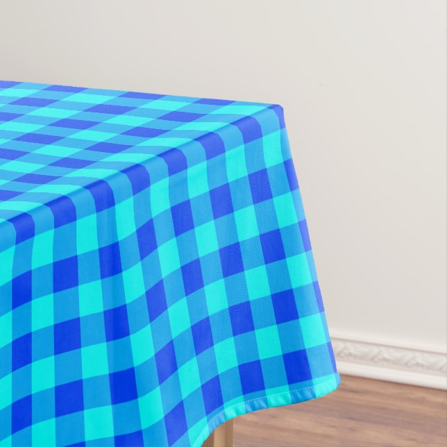 Nappe Tissu En vichy coton plaqué | À damiers bleu (In Situ)