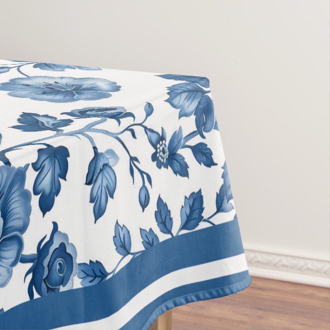 Nappe Toile vintage bleue Florale (In Situ)
