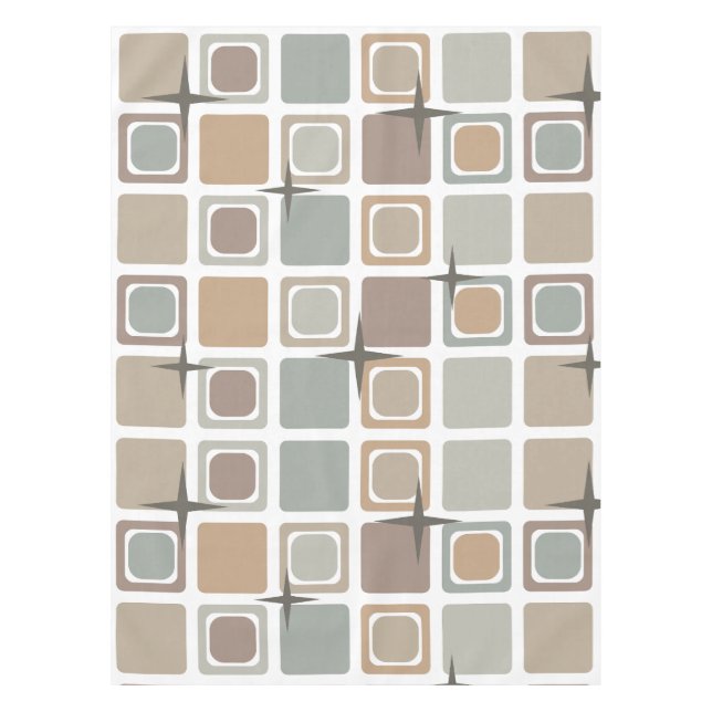 Nappe Tons Carré modernes du milieu du siècle (Devant)