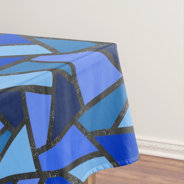 Nappe Tons de motif en vitrail bleu (In Situ)
