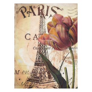 Nappe tour Eiffel et tulipe