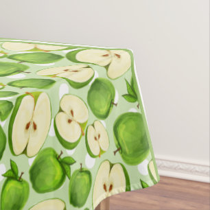 Nappe Tranche de pomme mignonne pois et chevron vert