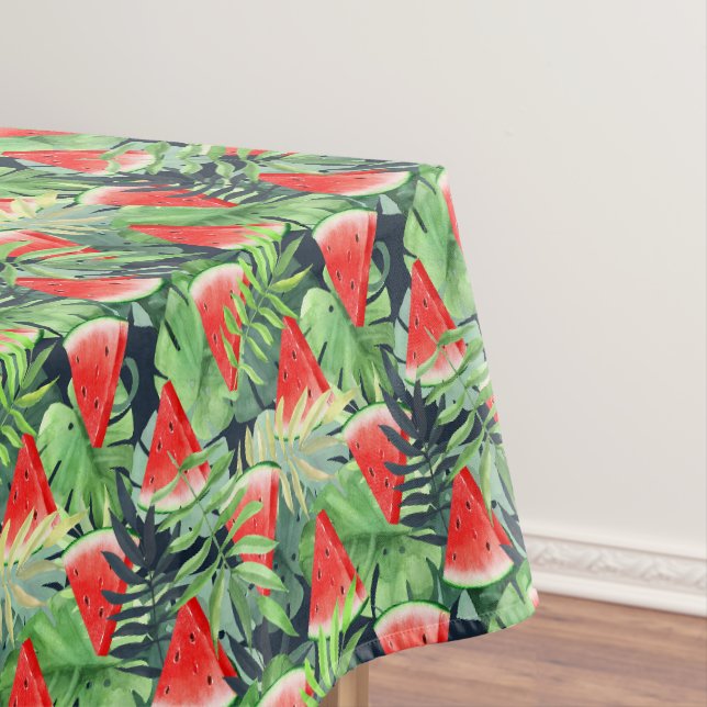 Nappe Tranches de pastèque avec feuilles tropicaux (In Situ)