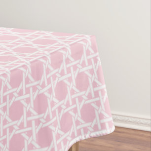 Nappe Tressage de canne rose et blanc