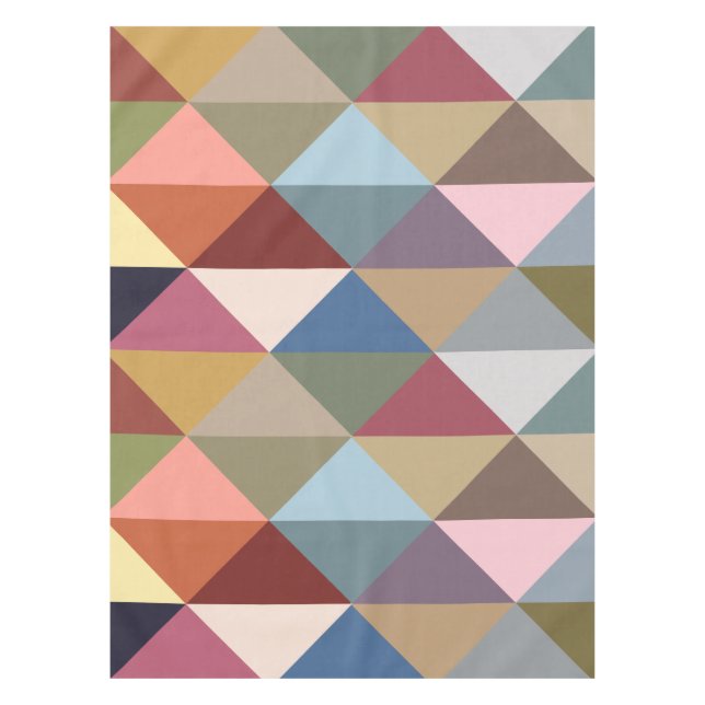 Nappe Triangles colorés modernes du milieu du siècle (Devant)