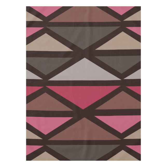 Nappe Triangles d'art géométrique rétro Noir Rouge Brown (Devant)
