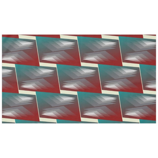 Nappe Triangles gris sur bordeaux turquoise (Devant (Horizontal))
